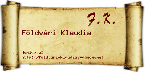 Földvári Klaudia névjegykártya