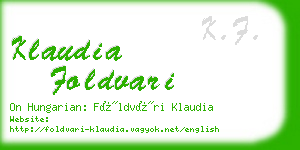 klaudia foldvari business card